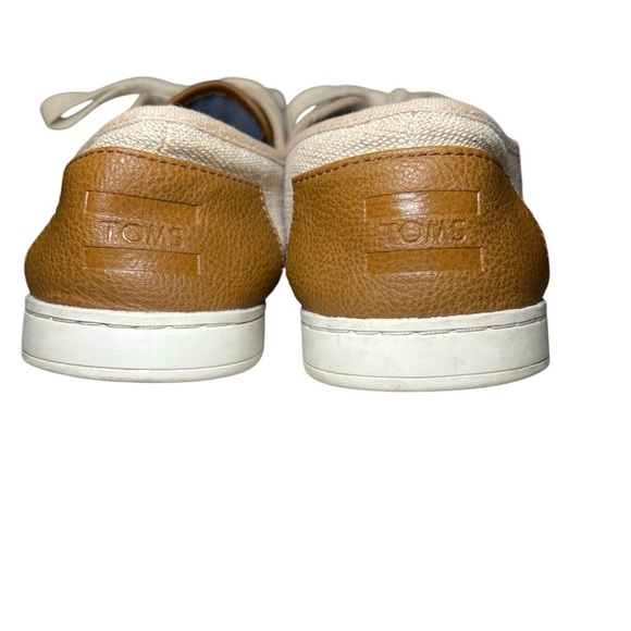 TOMS Unisex Donovan Natural Burlap Oxford Taupe Lace Up Tennis Shoe Size 8 - Picture 4 of 7